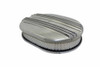 12" Classic Finned Polished Aluminum Oval Air Cleaner w/ Filter, Fits Chevy/Ford V8