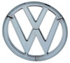 FRONT EMBLEM, CHROME, WITH CLIPS, 72-79 VW TYPE 2 BUS, 7" (182MM) 241-853-601E