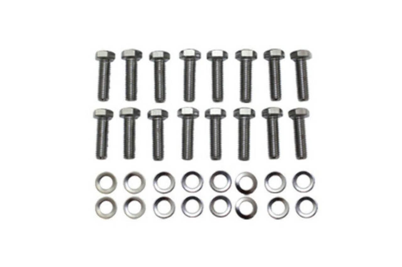 Chrome BB Chevy 16pc Intake Hex Head Bolt Kit AMC BBC V8 396-454