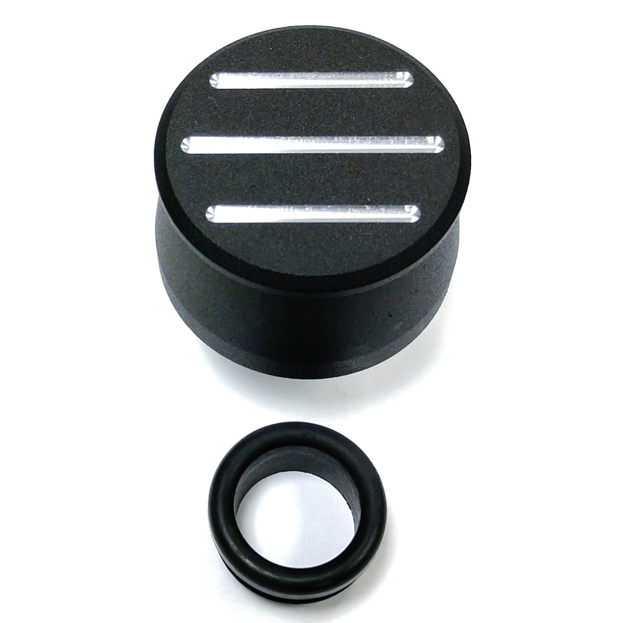 Hot Rod Black Ball Milled Aluminum Valve Cover Breather w/Grommet SBC BBC V8