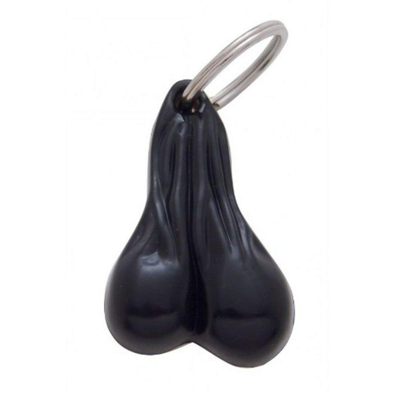 Plastic Small Balls Novelty Key Chain - Black