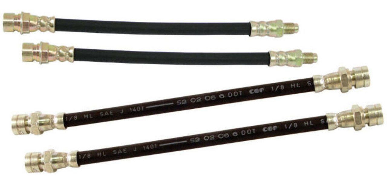 EMPI Brake Hose Kit, Fits VW Type 1 Bug, Beetle,67-68 Front & Rear 4PC Set