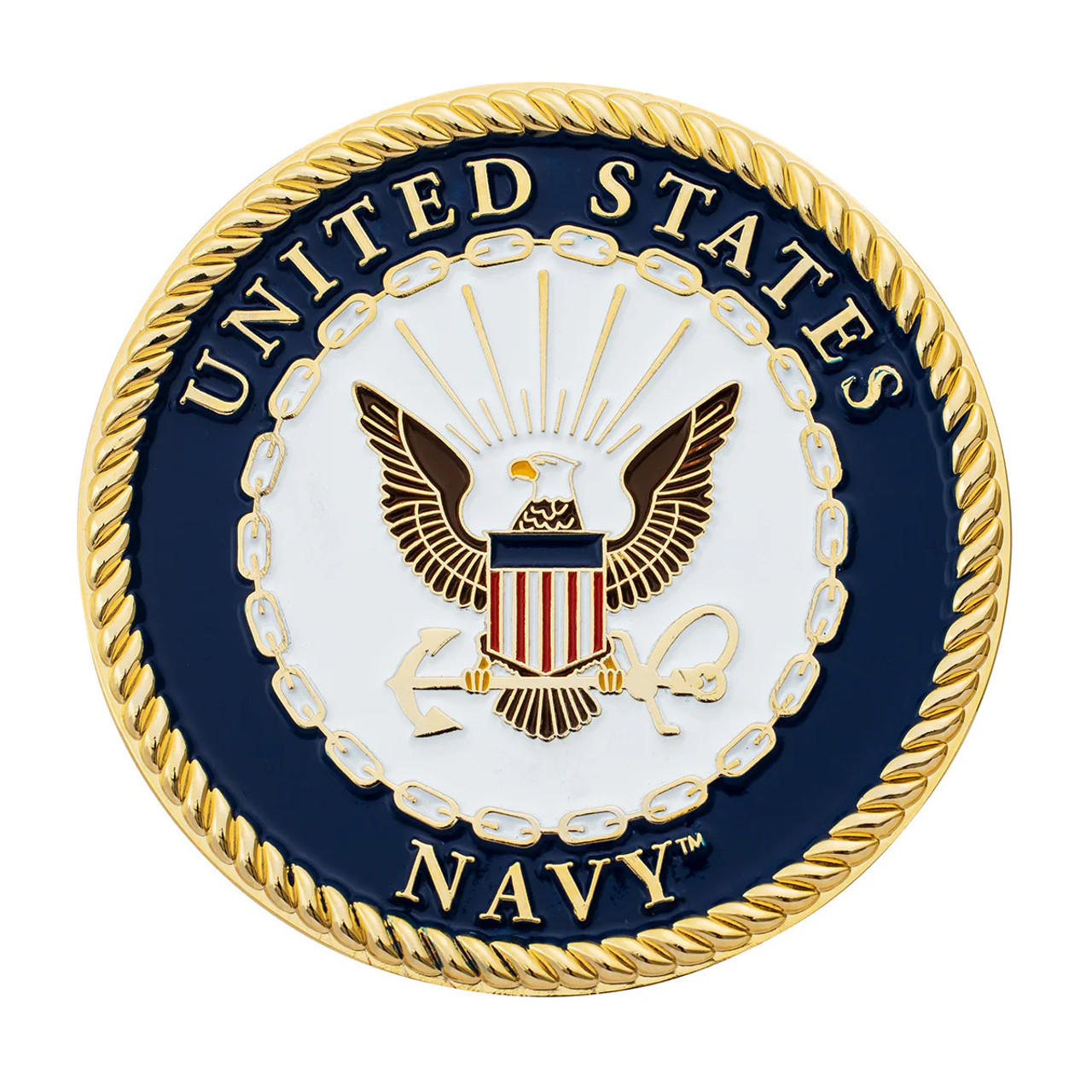 U.S. Navy Adhesive Metal Medallion - 1-3/4"