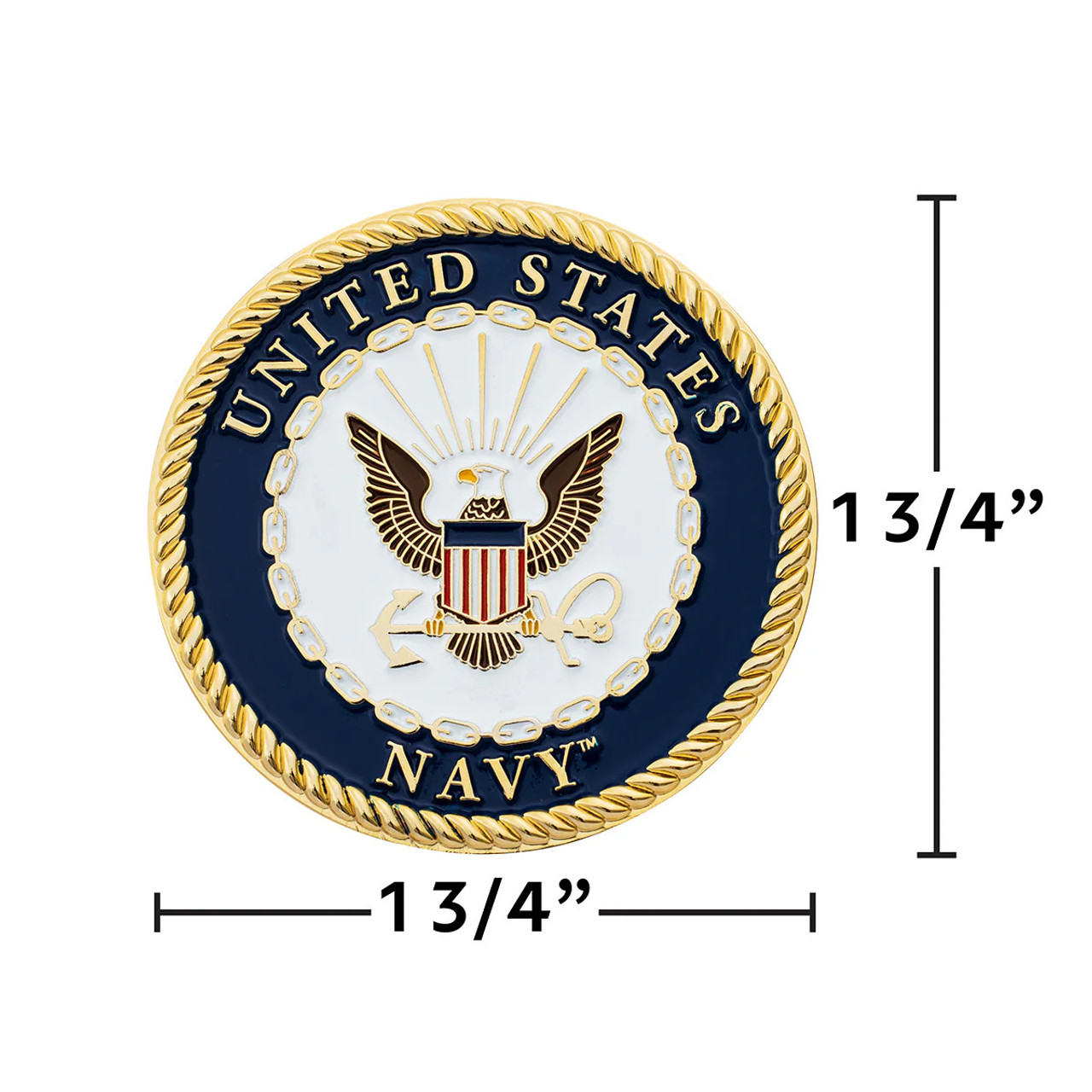 U.S. Navy Adhesive Metal Medallion - 1-3/4"