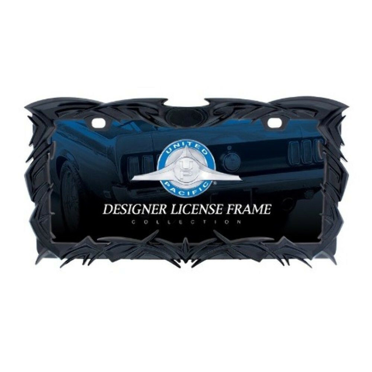 Tribal Flame License Plate Frame - Black