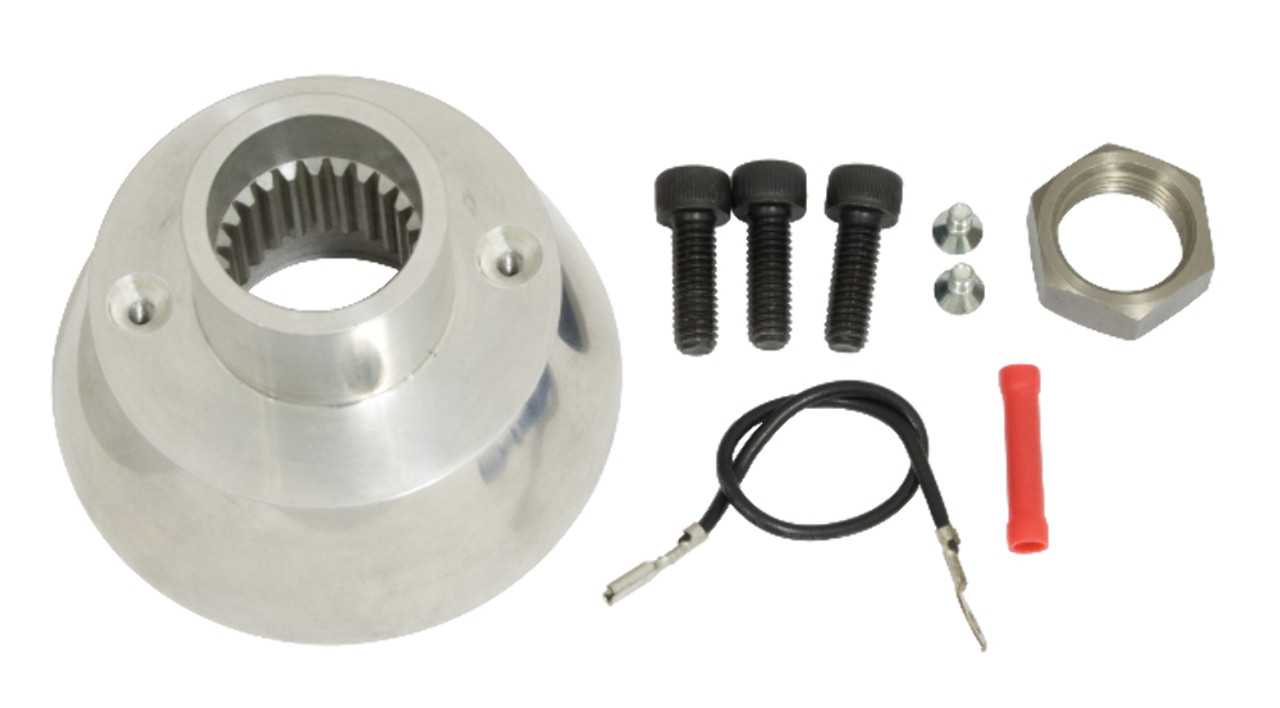 Steering Wheel Kit w/ Boss 3-Bolt 24 Spline Mount Kit, "Banjo" Style, Ivory Vintage, Fits Type 1 & Ghia 49-59