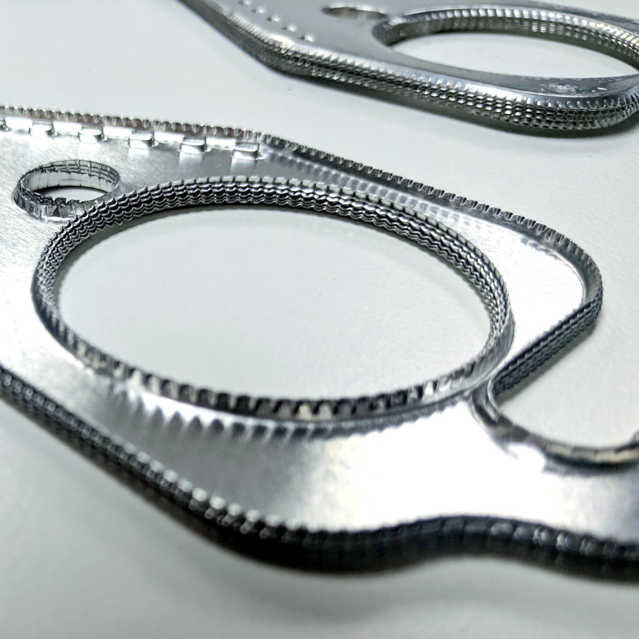 Round Port Aluminum Exhaust Gaskets, Pair, Fits Chevy SBC 1955-1991 (265-400)