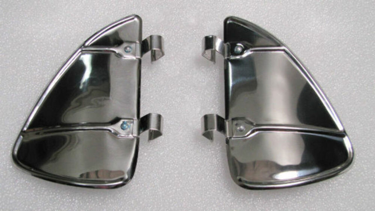 Polished Stainless Steel Vent Wing Window Air Deflector Breeze Breezies Pair