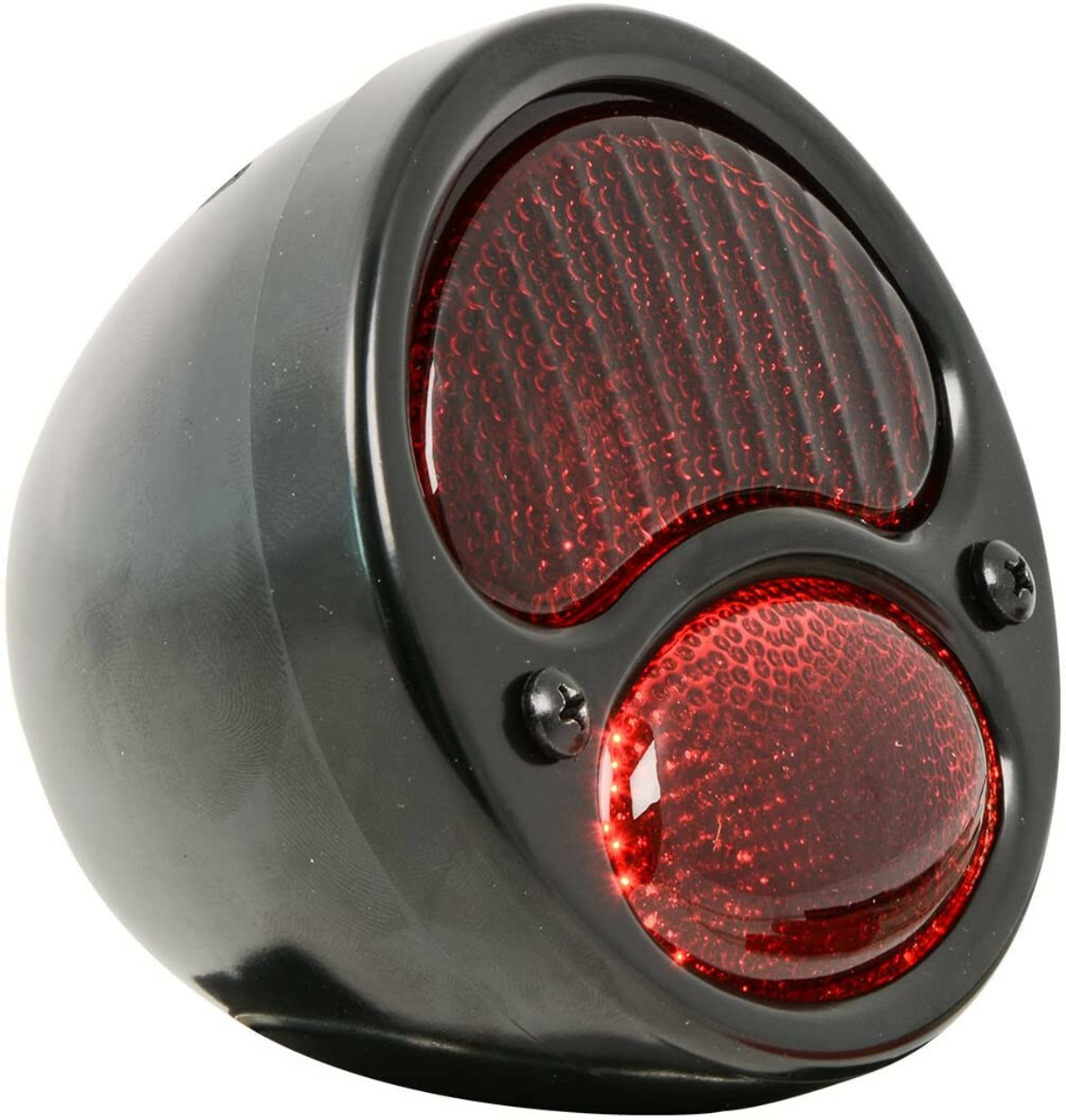 KNS Accessories KA0024 Black 12V Duolamp Tail Light for Ford Model A with Red Glass Lens
