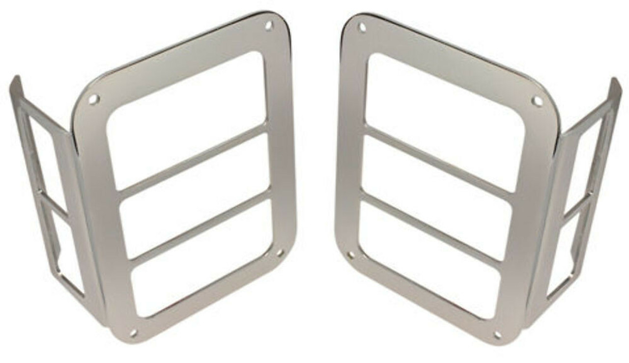 2007-15 Jeep Wrangler JK Chrome Billet Tail Light Armor, Pr.
