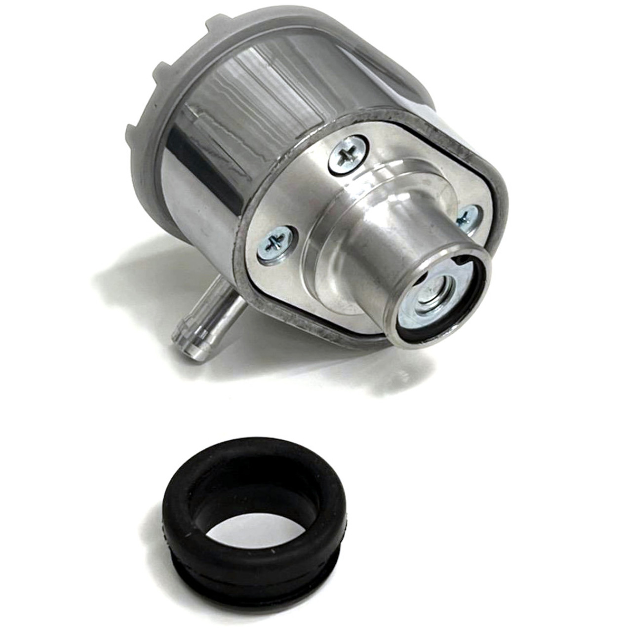 Satin Oval Polished Finned Aluminum PCV Push-In Breather w/ Grommet