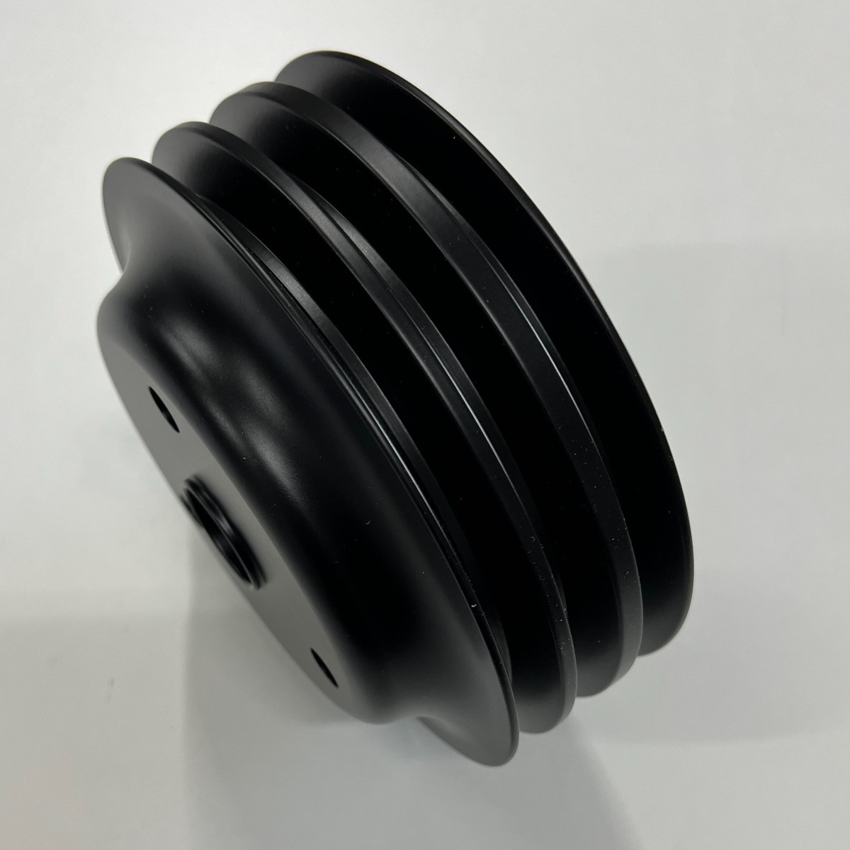 SBC Chevy 283350 Black Painted Aluminum LWP Triple Groove Crankshaft Pulley Car Custom Online