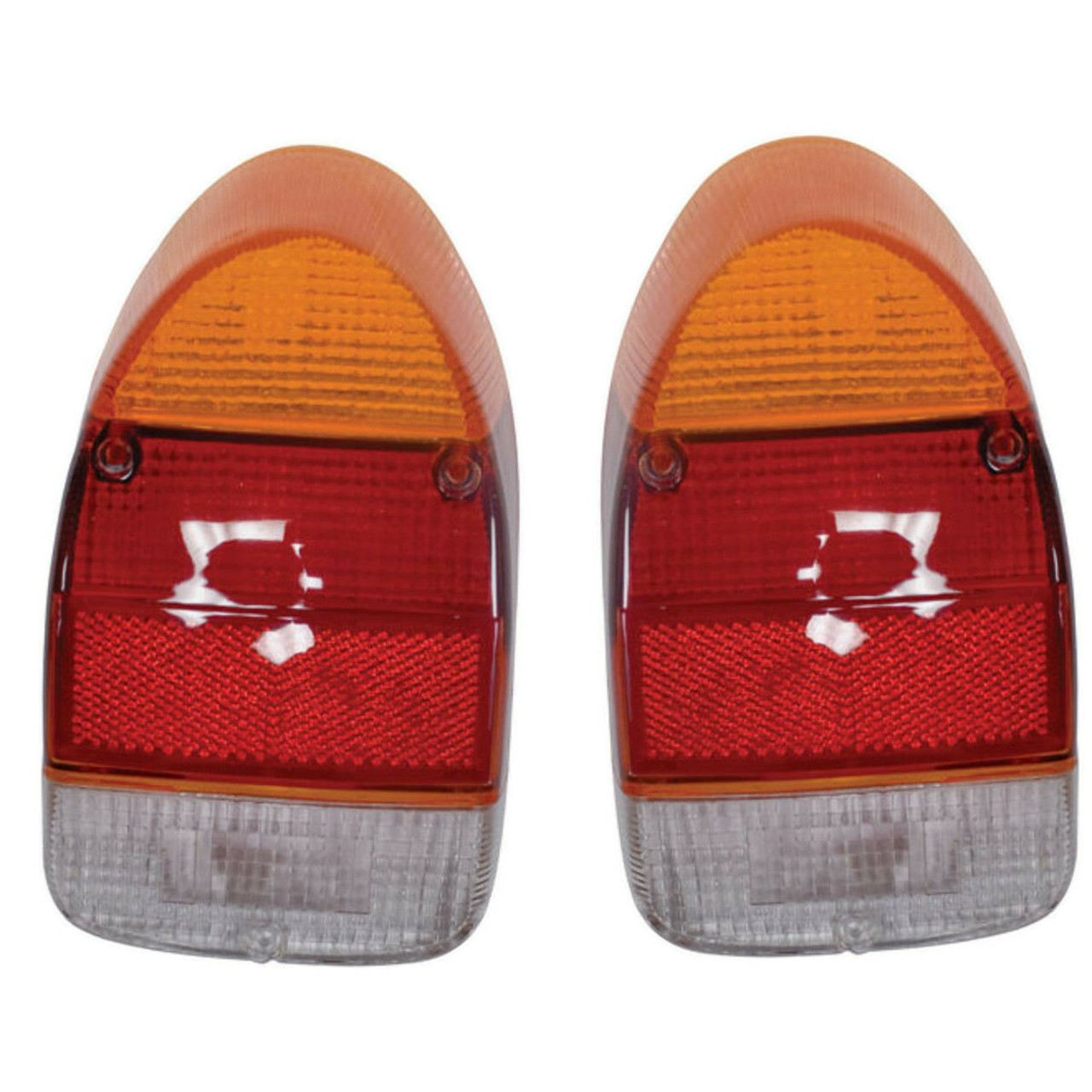 Euro Style Tail Light Lenses for VW Beetle/Bug 1971-1972, Amber/Red/White, Pair by EMPI