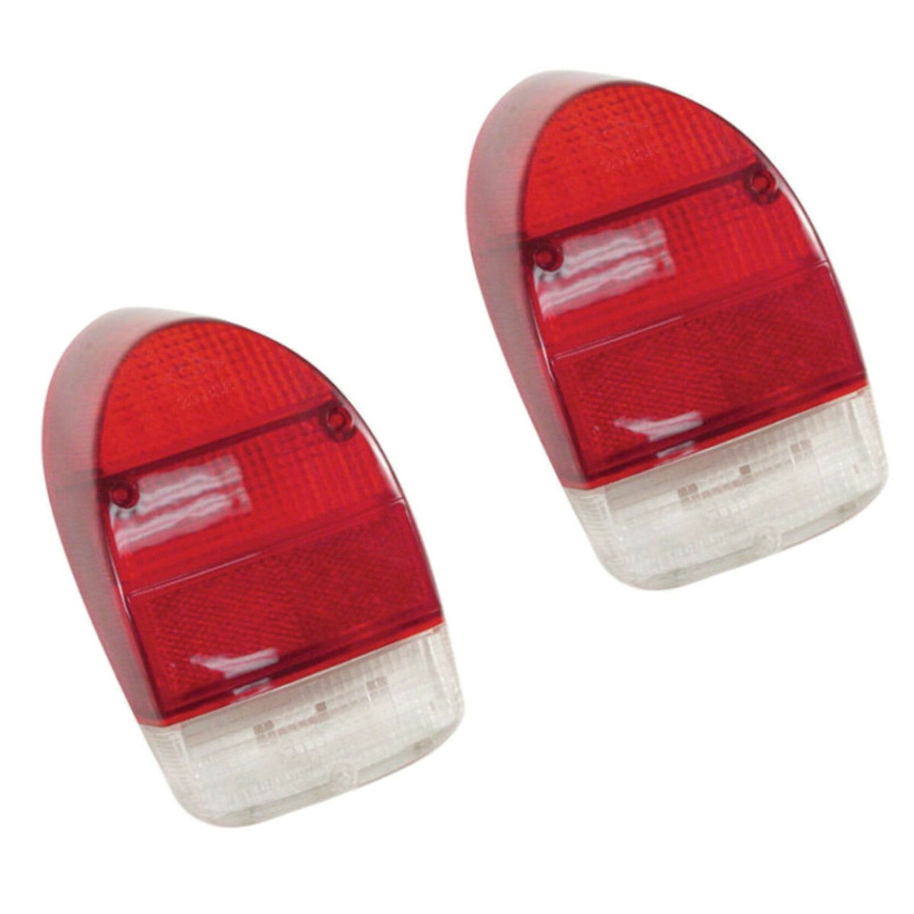 Tail Light Red/White Lenses, Pair - Compatible with VW Type-1 Bug 1971-1972