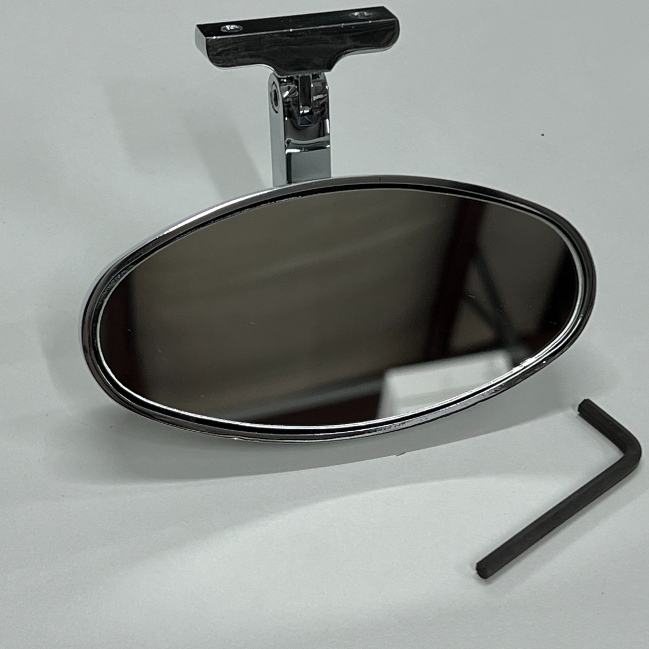 Oval Chrome Rearview Mirror (5 3/16" x 2 9/16") for Hot Rods and Street Rods