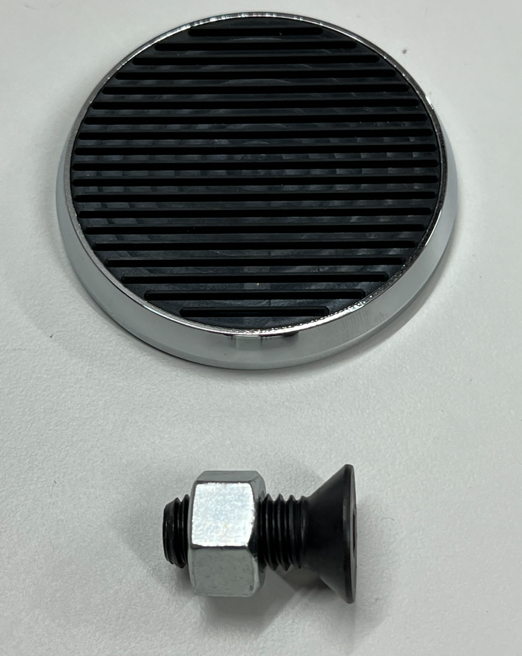 Hot Rod Chromed Steel Brake Pedal Pad with Rubber Insert
