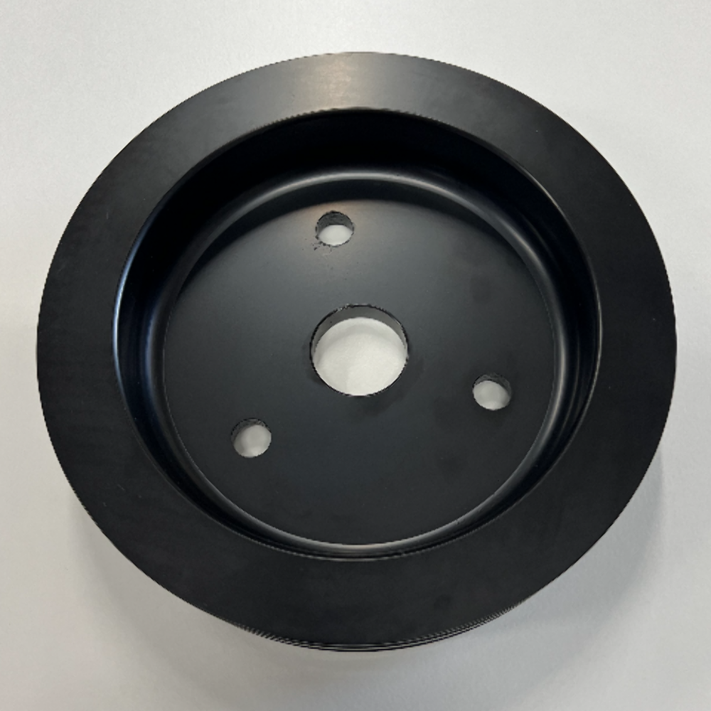 SBC Chevy 283350 Black Painted Aluminum SWP Double Groove Crankshaft Pulley Car Custom Online