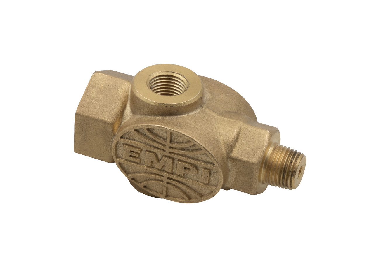 EMPI 00-9219-0 Oil Pressure T Fitting, 1/8-27 NPT, Compatible with Volkswagen Type 1 and Type 2 Air-Cooled Engines
