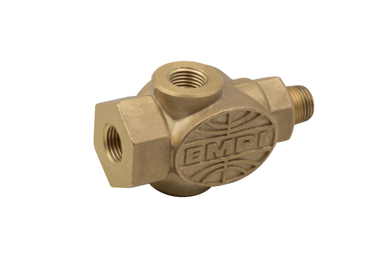 EMPI 00-9219-0 Oil Pressure T Fitting, 1/8-27 NPT, Compatible with Volkswagen Type 1 and Type 2 Air-Cooled Engines