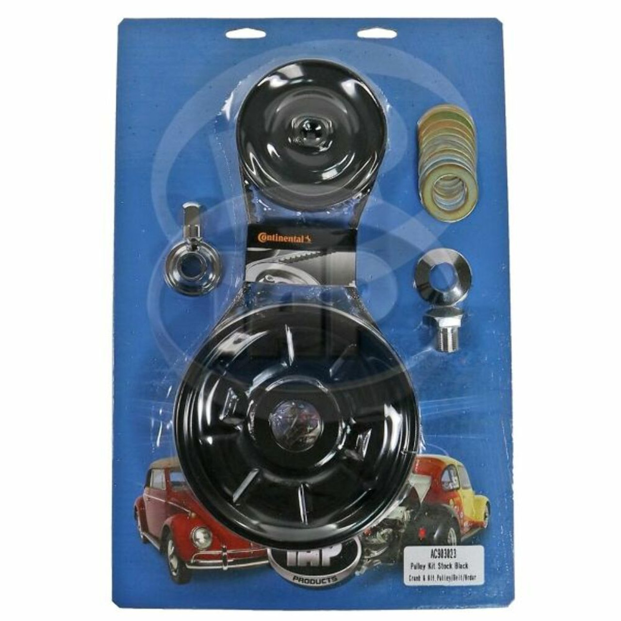 Alternator / Crank Pulley Kit - Black - Compatible with VW Air-Cooled Engines