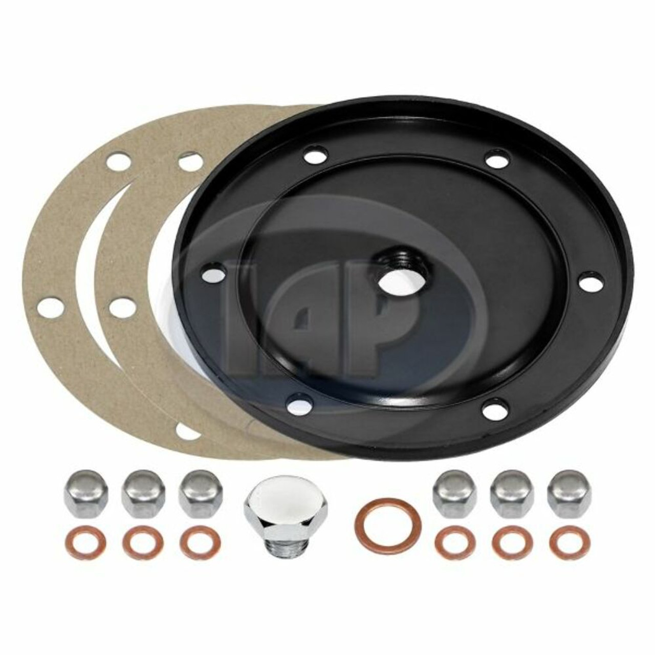 Black Oil Sump Plate Kit with Gaskets & Hardware, Compatible with VW 1200 - 1600cc Engines