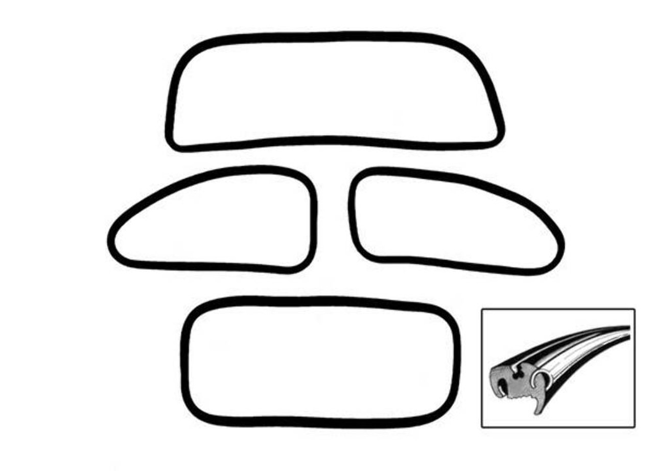 American Style Window Seal 4pc Set for Beetle 1965-1971, Super Beetle 1971