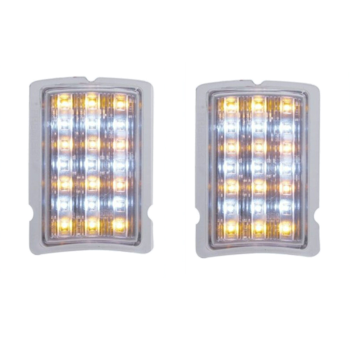 Amber/White LED Auxiliary Light Pair, Compatible with Ford 1940 Car – Clear Lens, 21‑LED