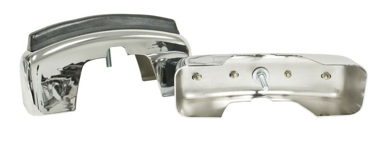 Chrome Bumper Guard Set (Pair) — Fits VW Beetle & Super Beetle 1968–1973 — For Impact‑Strip Bumpers
