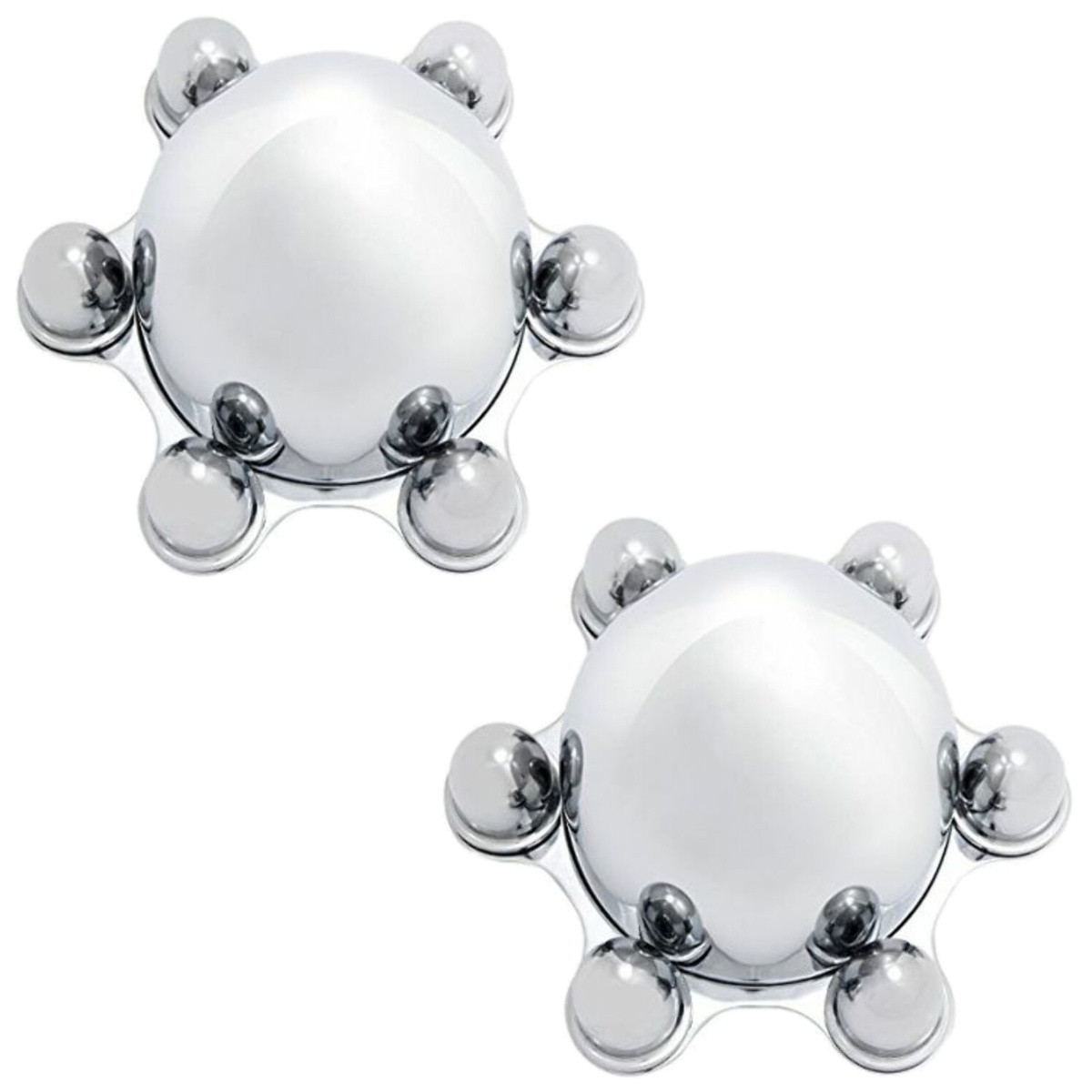 Chrome 6‑Lug Spider Hub Cap Pair – 1947–1972 Chevrolet/GMC Pickup – Bullet Style