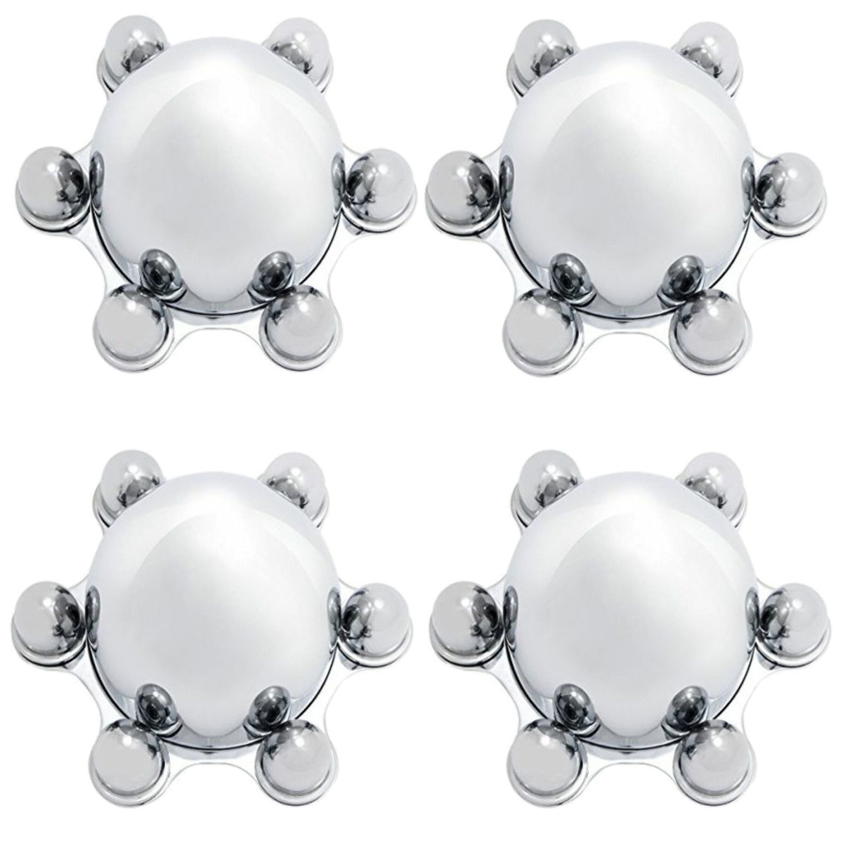 Chrome 6‑Lug Spider Hub Cap, Set of 4 – 1947–1972 Chevrolet/GMC Pickup – Bullet Style
