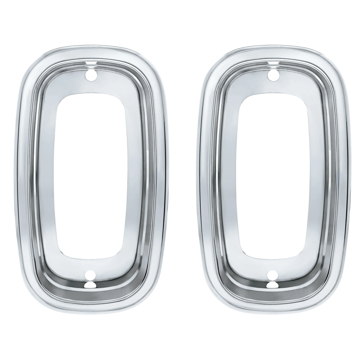 1960–1966 Chevy & GMC Fleetside Chrome Plastic Tail Light Bezel Pair – 111244