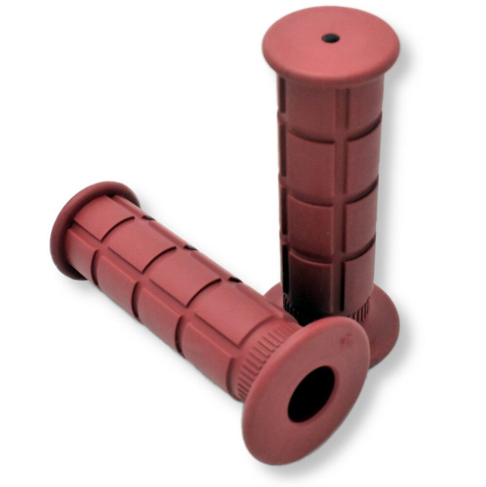 7/8" Motorcycle Grips Dark Red Grenade Pattern for Cafe Racer, Cruiser, Custom