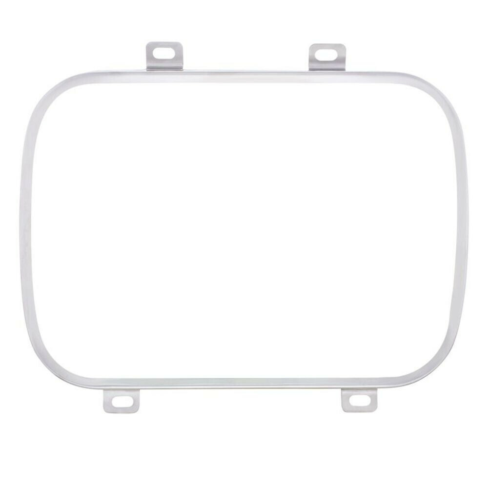 Pair of 5" x 7" Stainless Steel Headlight Retaining Rings – Rectangular Sealed Beam Mounting Trim