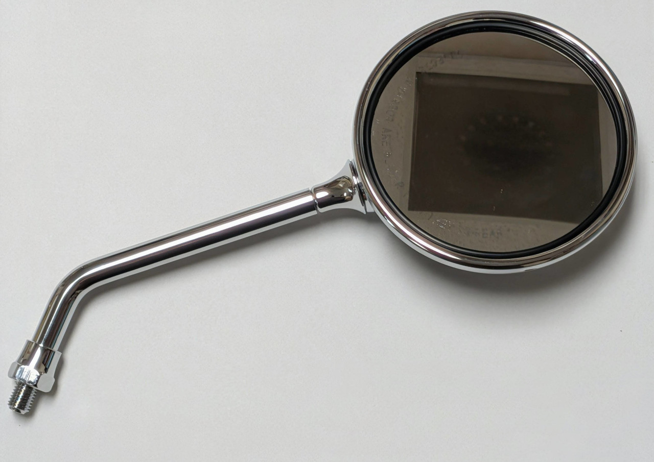 Chrome Round Motorcycle Mirrors Pair 10mm RH Thread Retro Vintage Cafe Racer Cruiser