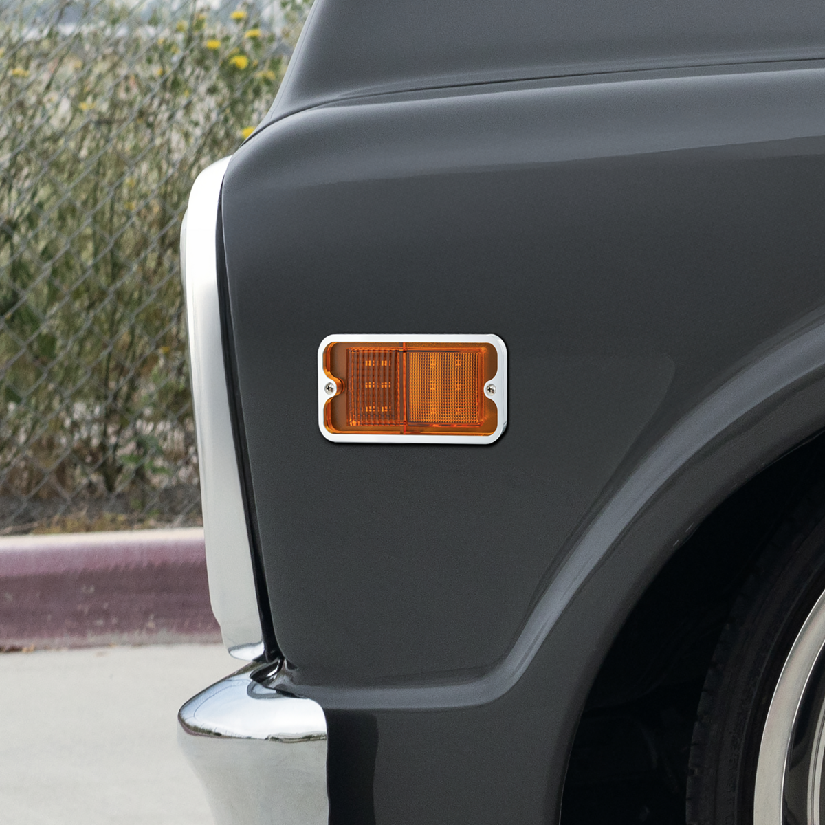 Billet Standard Side Marker Bezels Clear Anodized for 1968-1972 Chevy GMC Truck