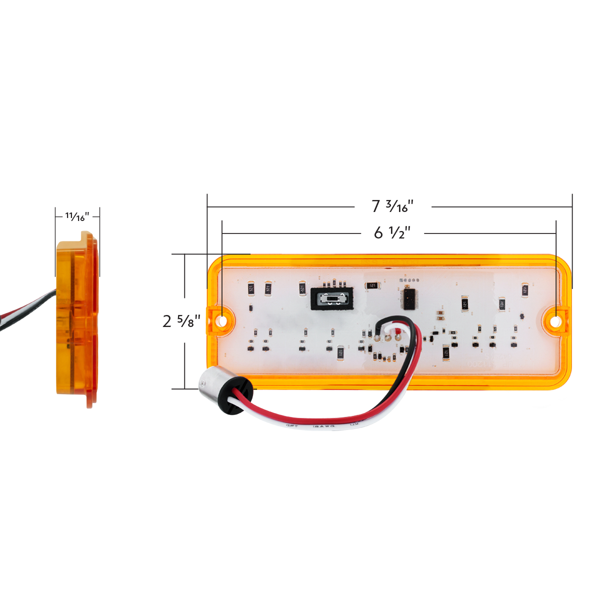 25‑LED Sequential Parking Light – Amber Lens – 1973–1977 Ford Truck