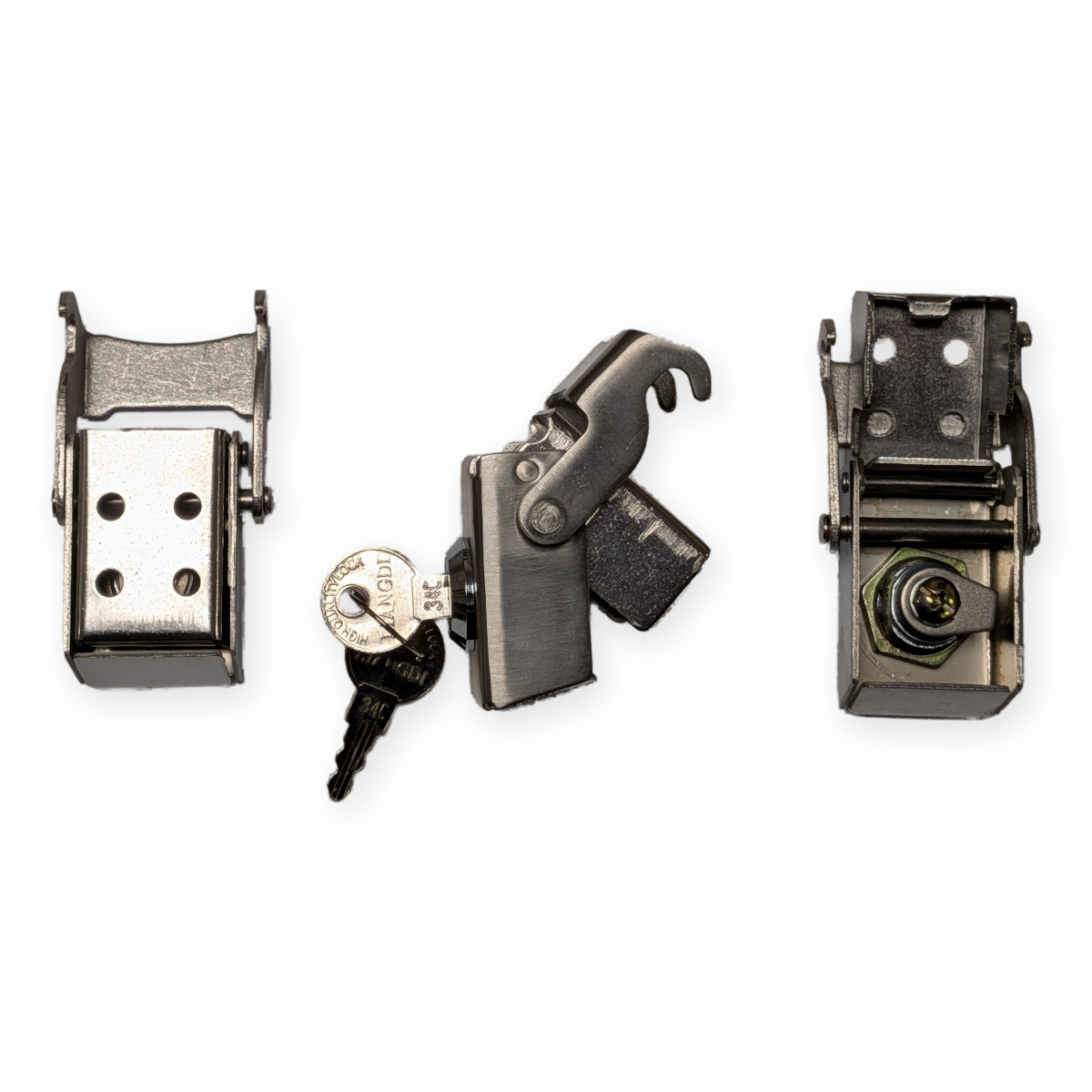 3pc Aluminum Pannier Latch Lock Set - Keyed Alike - Universal Adventure Luggage