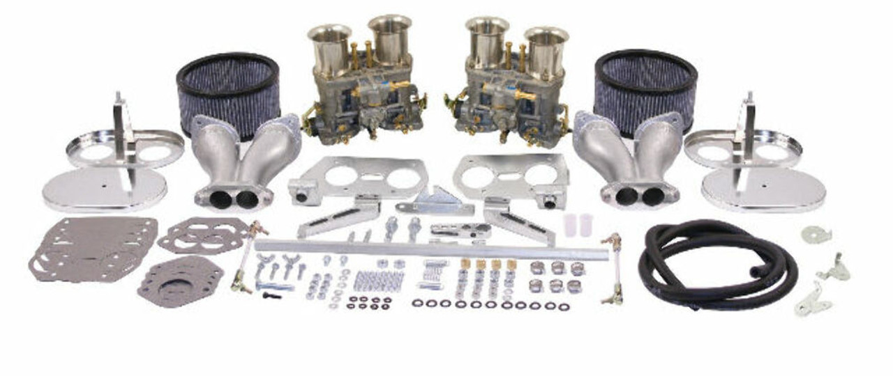 EMPI 47-7317-0 Dual 40HPMX Carburetor Kit - Chrome Air Cleaners - for Volkswagen Type 1 Engines