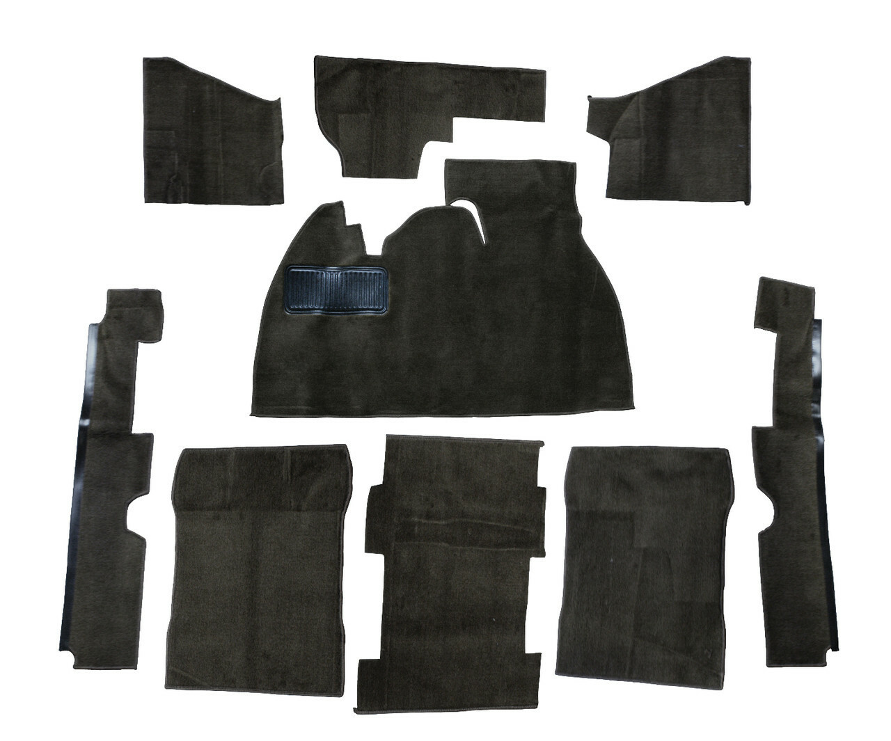 Carpet Kit, 11-Piece With Footrest, Black, Fits VW Super Beetle Convertible,73-79, EMPI 3984