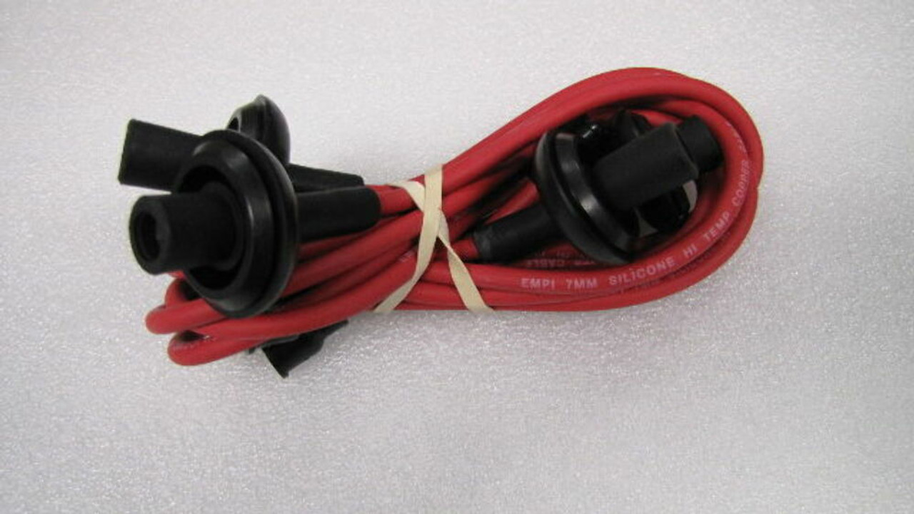 EMPI VW BUG BAJA SAND RAIL CAR SILICONE IGNITION SPARK PLUG WIRE SET RED 9411