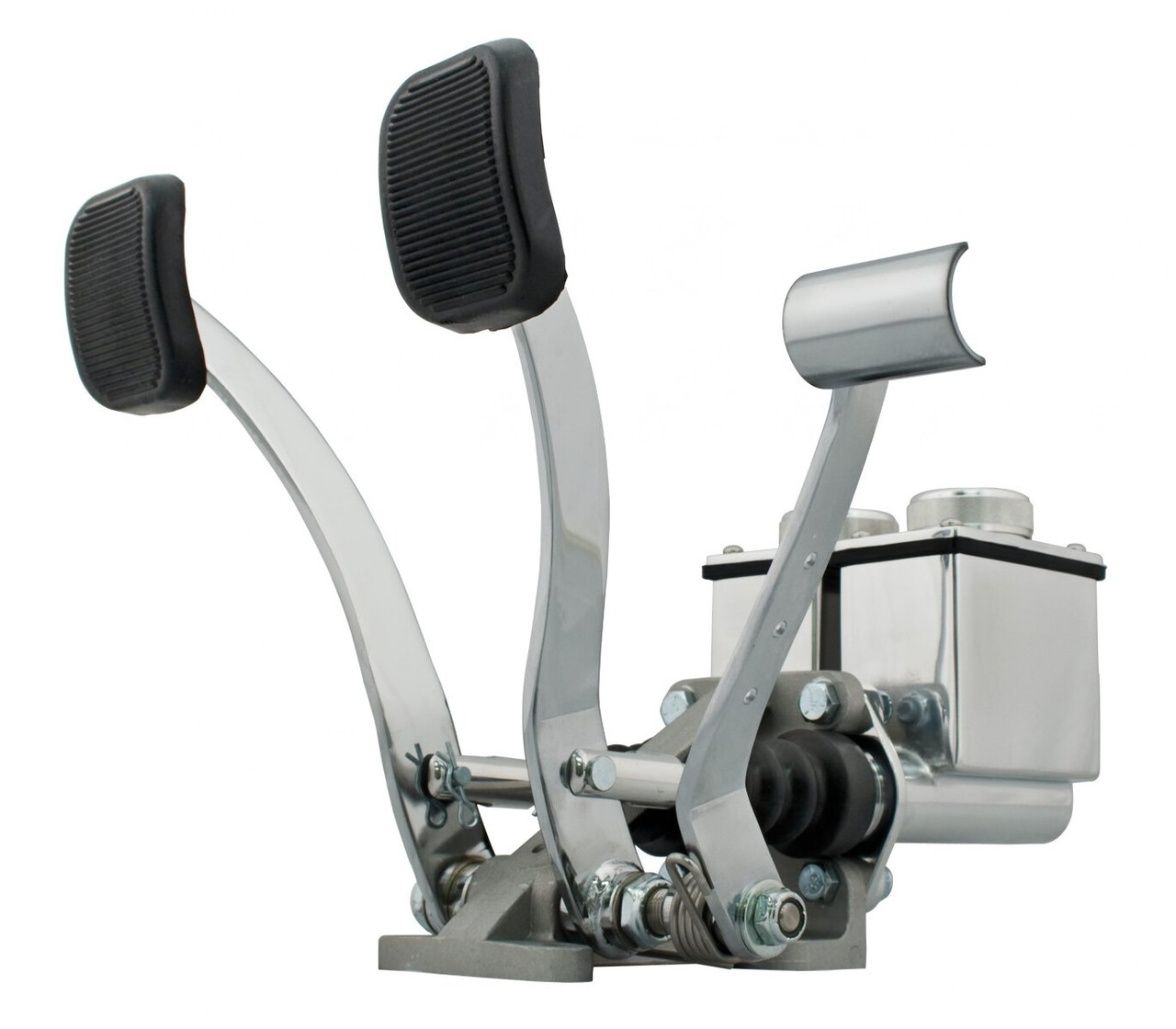 Chrome Dual Pedal Assembly w/Throttle 3/4" Clutch 7/8" Brake - EMPI 16‑2531‑0