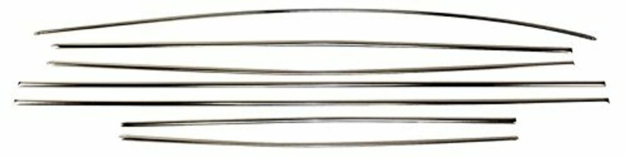 EMPI 7-Piece Aluminum Molding Kit Compatible with VW Beetle 1968-1972