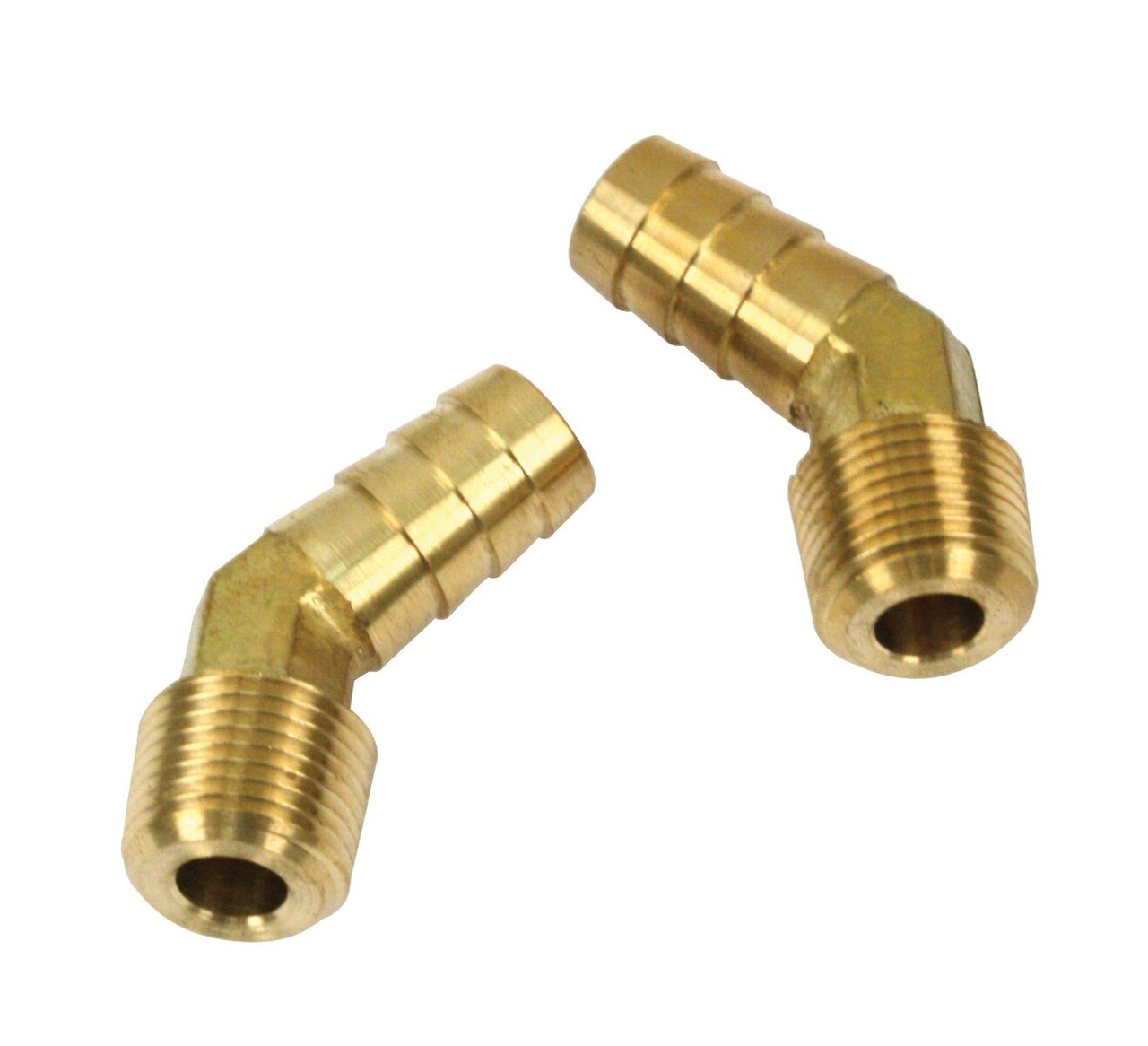 Empi 17-2876 Brass Fittings 30 Degree, Male 3/8" NPT X 1/2" Barbed, Pair