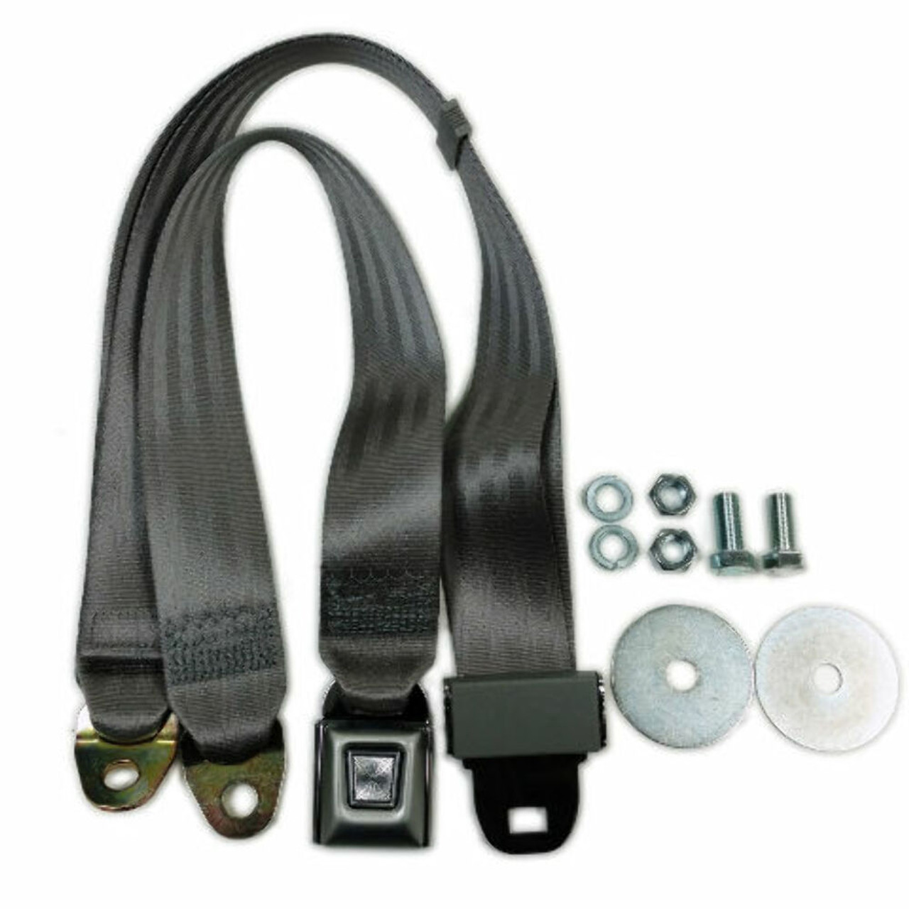 EMPI  VW BUG GHIA TYPE 3  BUGGY 2 POINT LAP BELT GREY SEAT BELT  18-1023