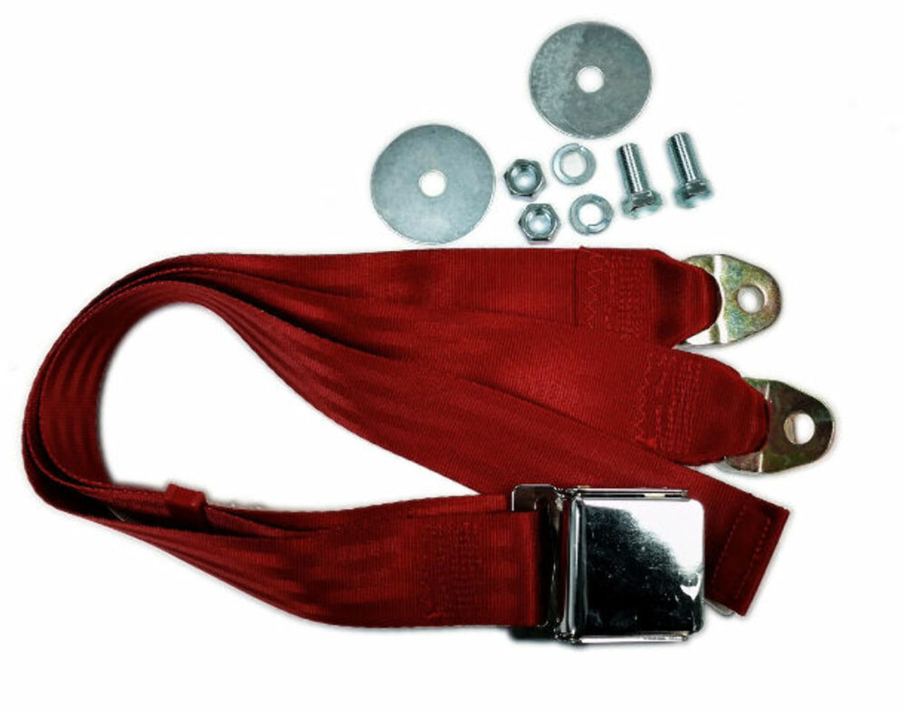 EMPI VW BUG  AIR COOLED, 2 Point Aviation Style Lap Seat Belt, RED,  72" EA.