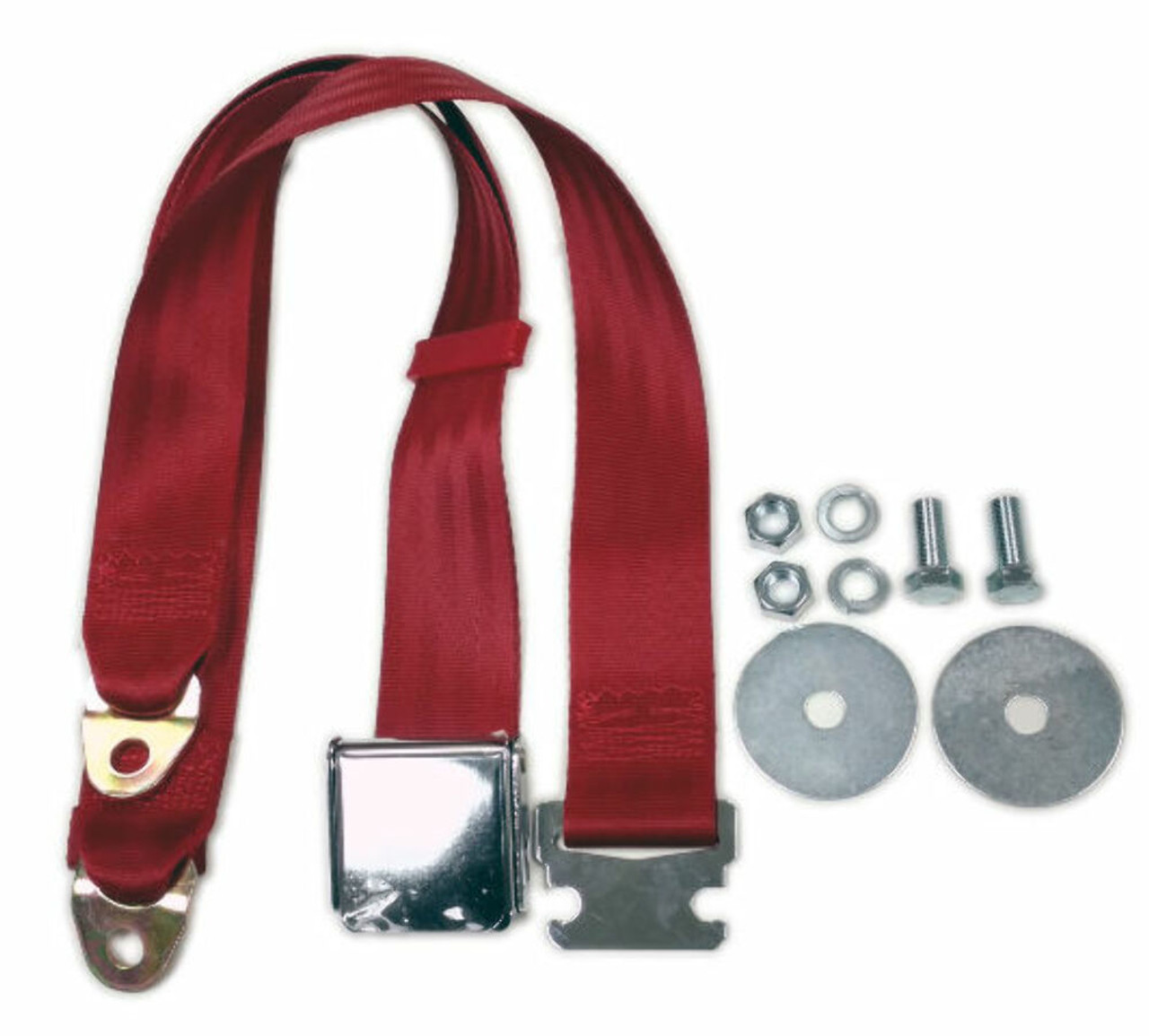 EMPI VW BUG  AIR COOLED, 2 Point Aviation Style Lap Seat Belt, RED,  72" EA.
