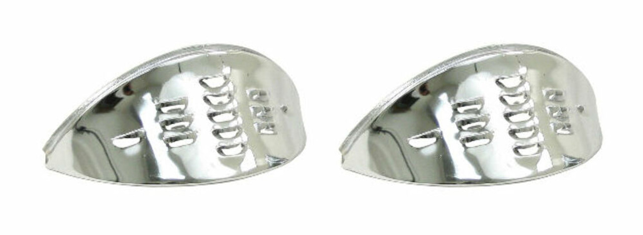 Chrome Headlight Eyebrows Louvered Pair, Fits VW Air Cooled Bug, EMPI 6451