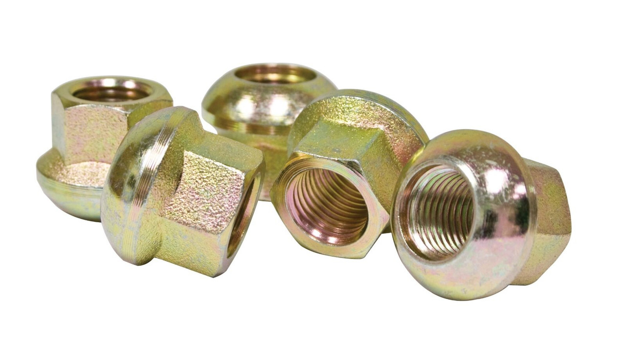 Porsche‑Style Lug Nut Set – Zinc Finish – M14‑1.5 Ball Seat – Set of 5