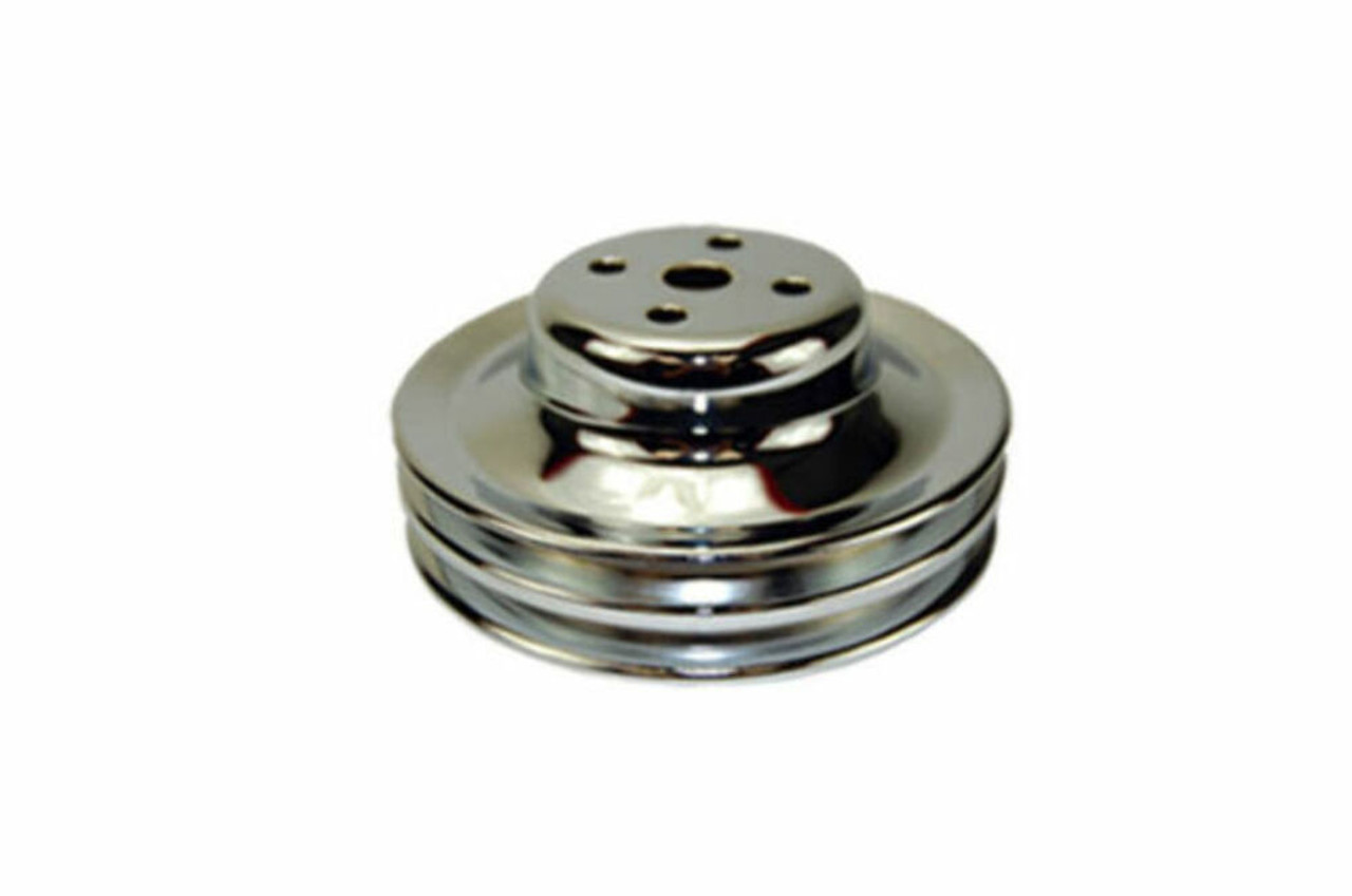 1965-66 SB Ford 289 Chrome Steel Double Groove Water Pump Pulley