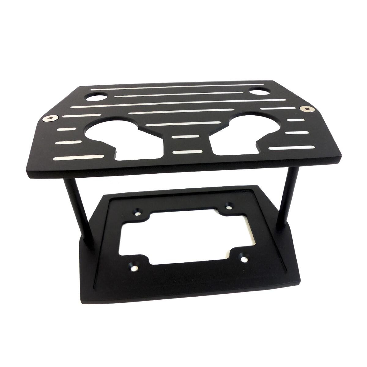 Black B/Milled Billet Aluminum Optima Battery Tray - Fits Chevy/Ford/Mopar